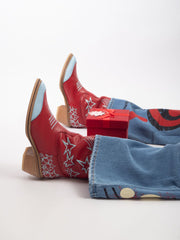 botas texanas rojas