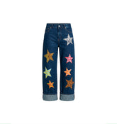 Jean pintado a mano stars