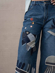 Jean coral Patchwork