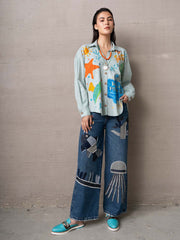 Jean coral Patchwork