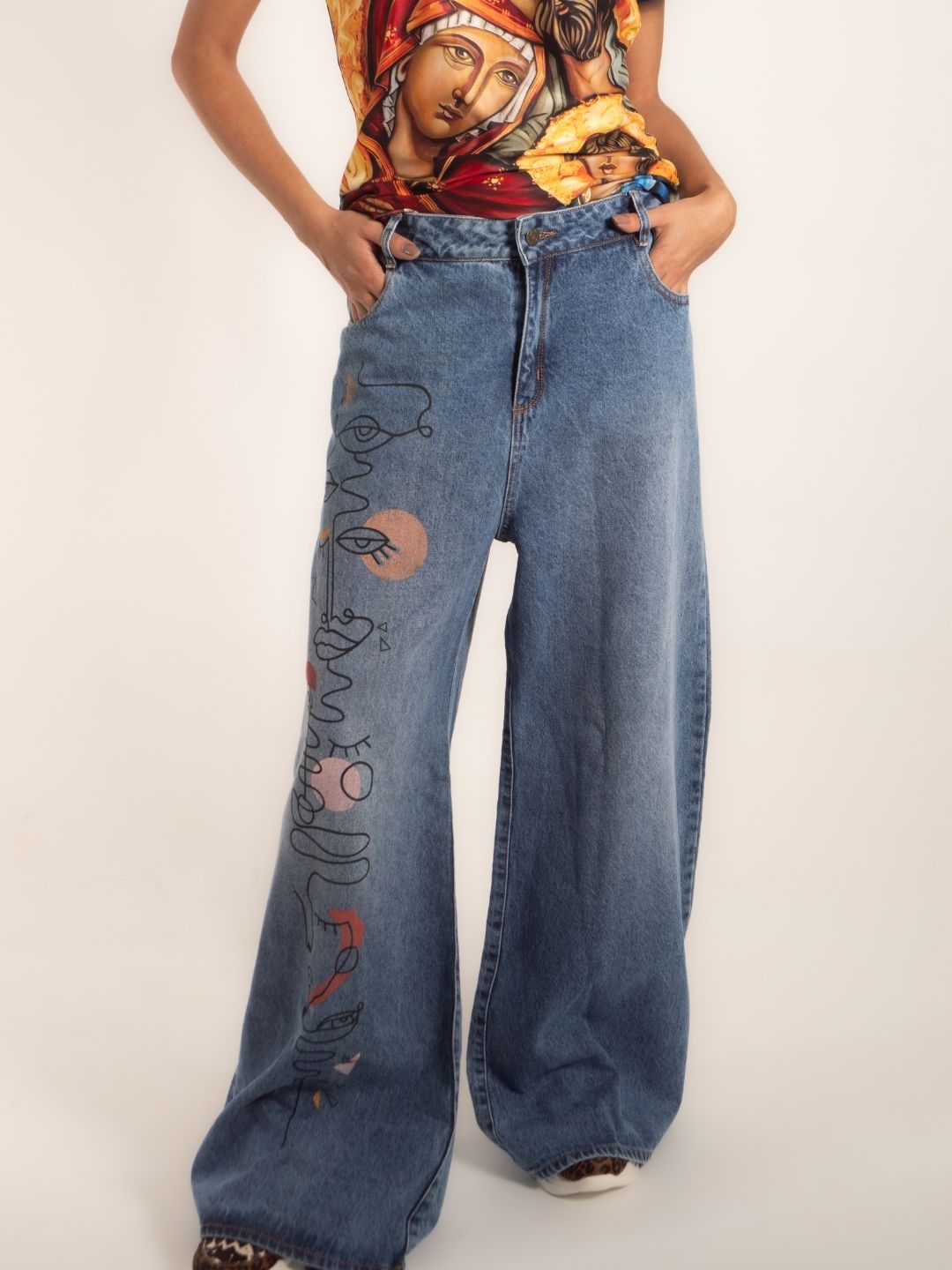 Jean estampado Bota recta