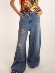 Jean estampado Bota recta