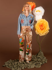 Chaqueta Corta pintada petalos