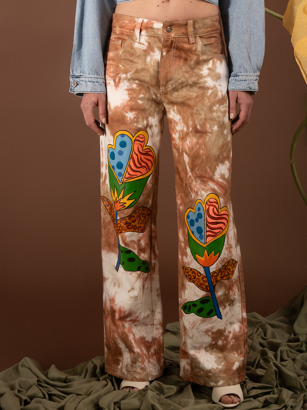 Jean Tie dye flor multicolor