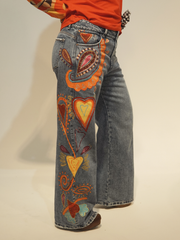 Jeans Coralma Pintado a mano
