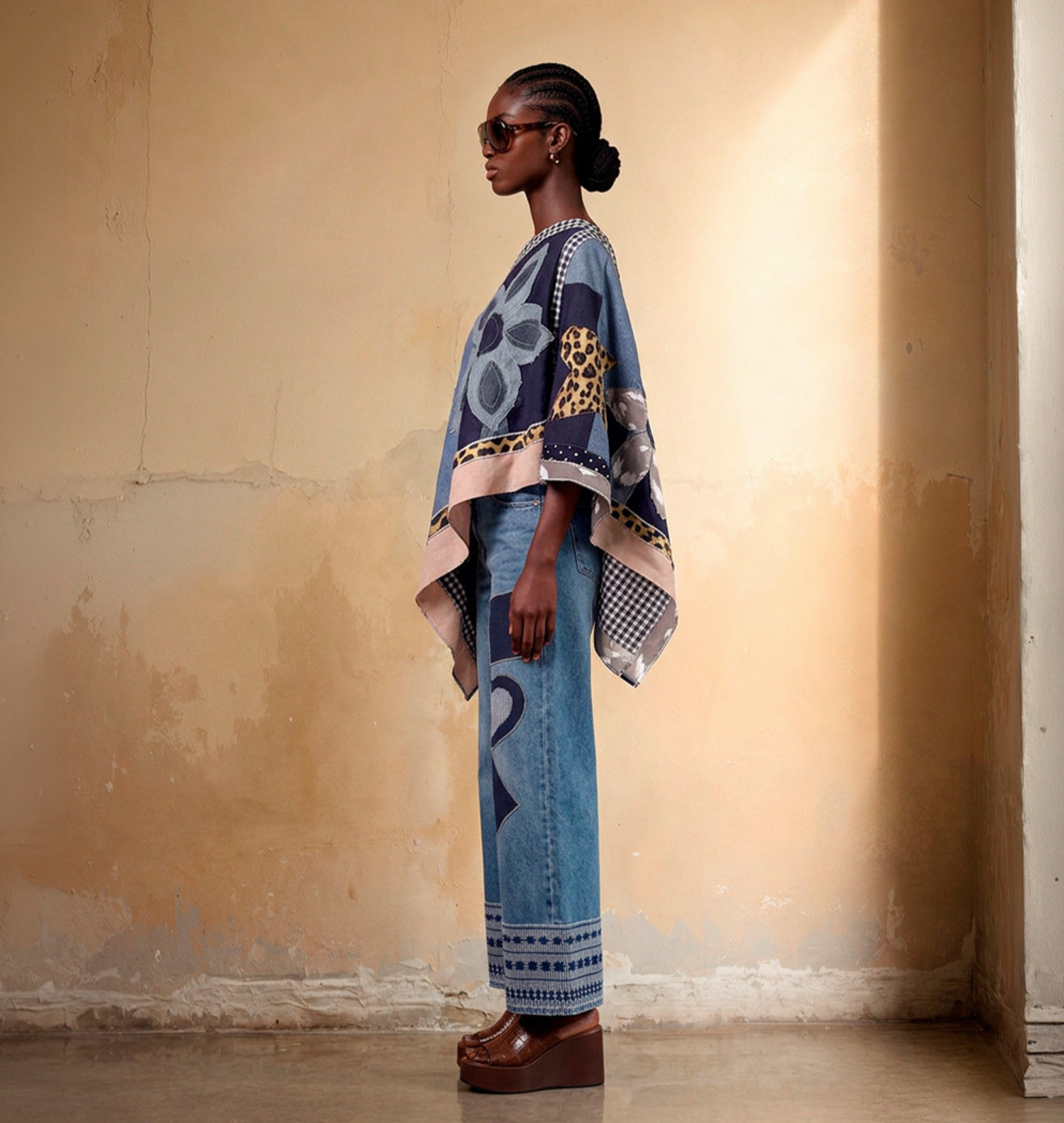 Poncho en Denim