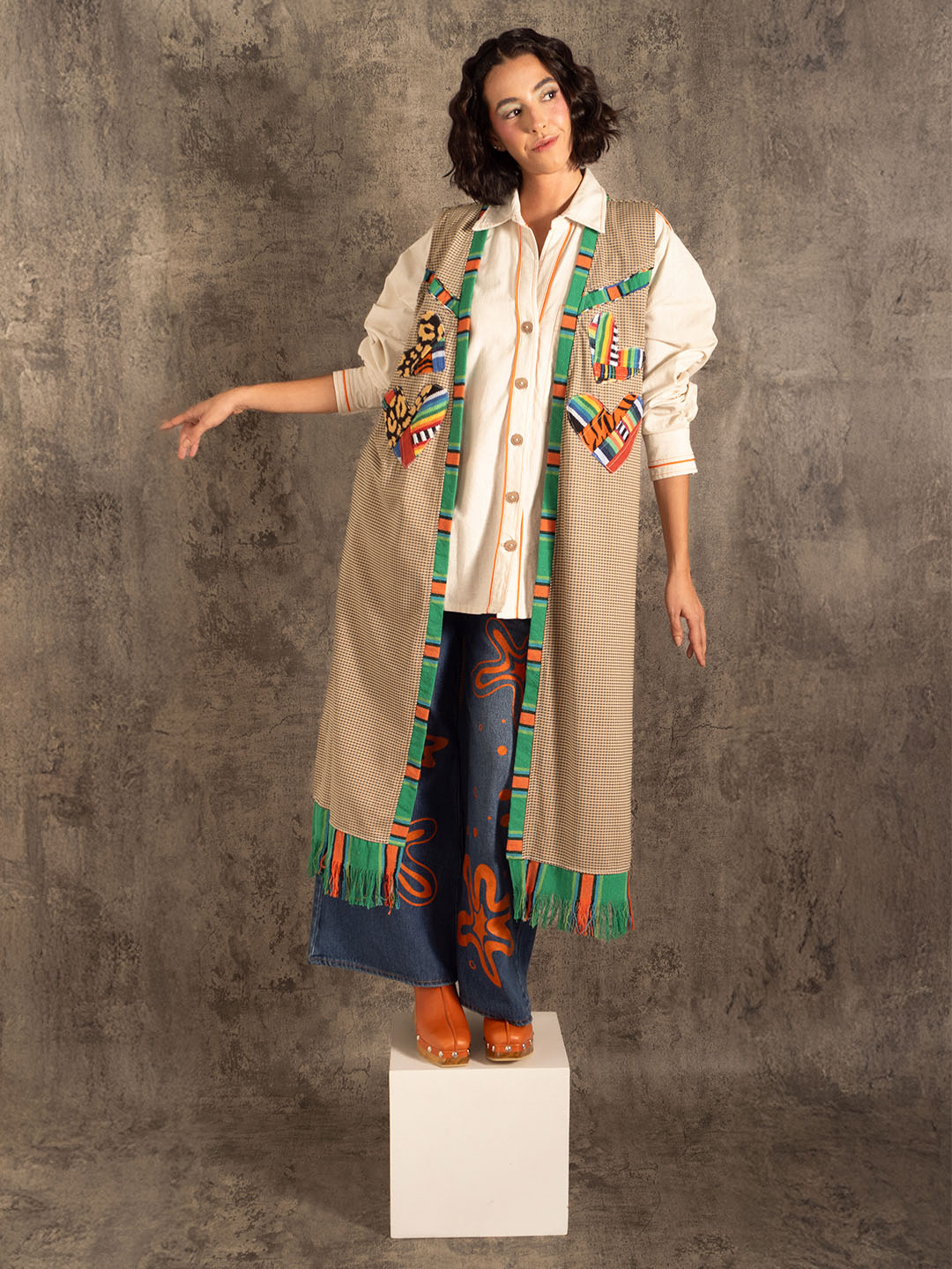 Kimono sin mangas Patchwork